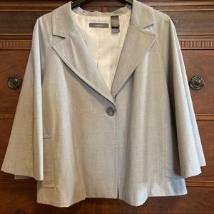 Liz Claiborne Drape Gray Plaid Coat Jacket Size 14